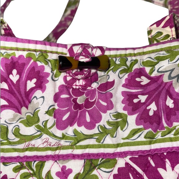 Vera Bradley Julep Tulip Print Medium Tote Pink Green Floral - Picture 5 of 7